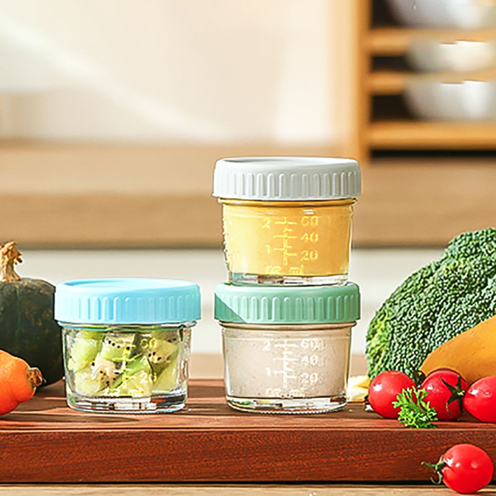 Baby Food Jars With Lids - 6pcs Stoples Kaca Mason Jar untuk