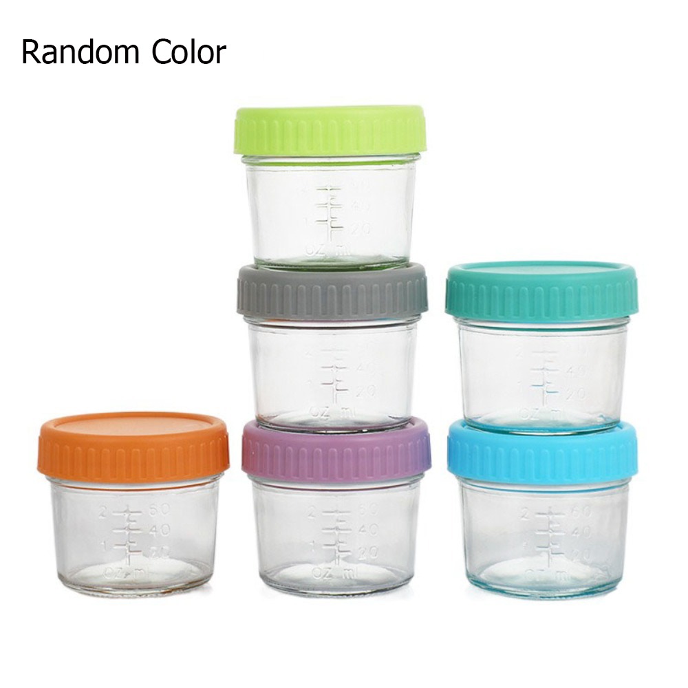 Baby Food Jars With Lids - 6 Buah Stoples Makanan Bayi Kaca