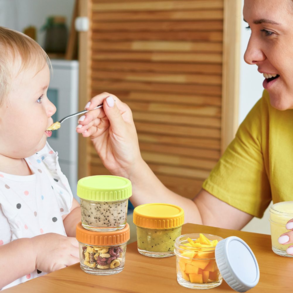 Baby Food Jars With Lids - 6 Buah Toples Makanan Bayi Kaca
