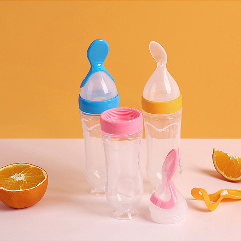 Baby Food Jar - Meremas botol makan silikon latihan bayi