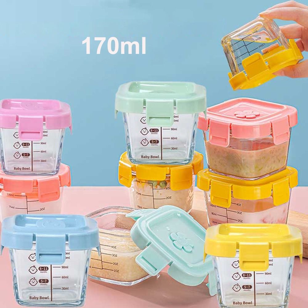 Baby Food Jar - Kotak penyimpan makanan kaca 170ml, cangkir