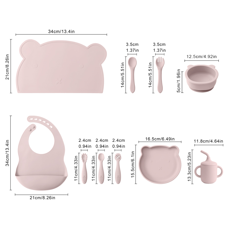 8 buah silikon makan bayi Set  - Baby Food Equipment ulasan dan harga