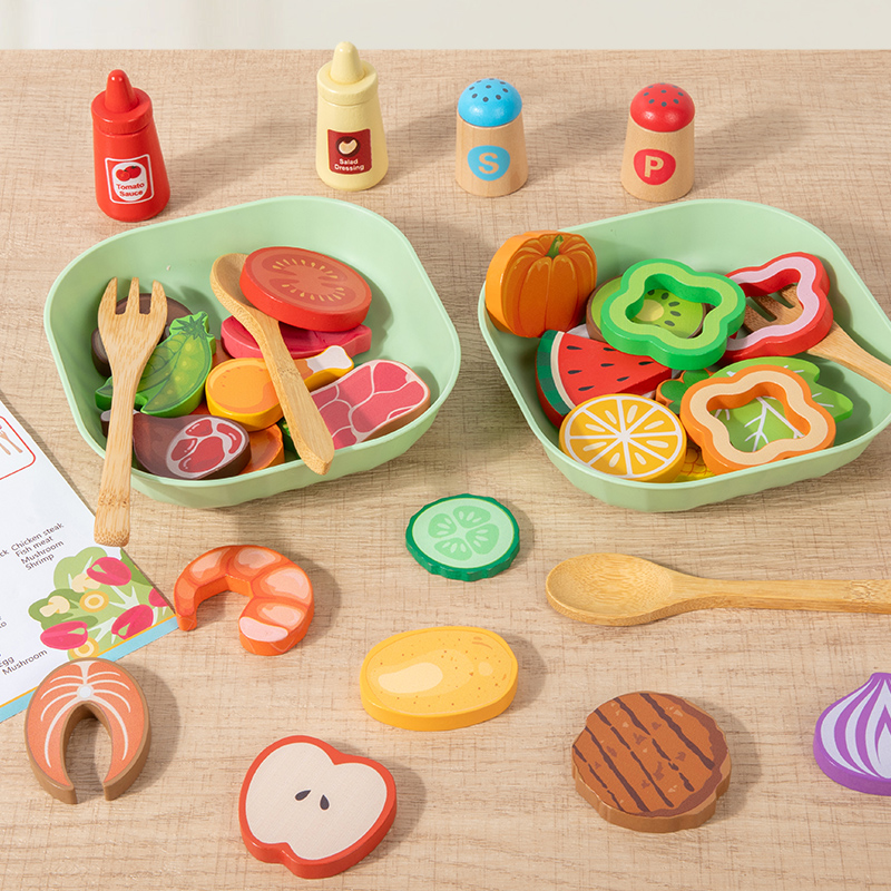 Set Mainan Simulasi Salad Kayu - Baby Food Under 1 Year ulasan dan harga