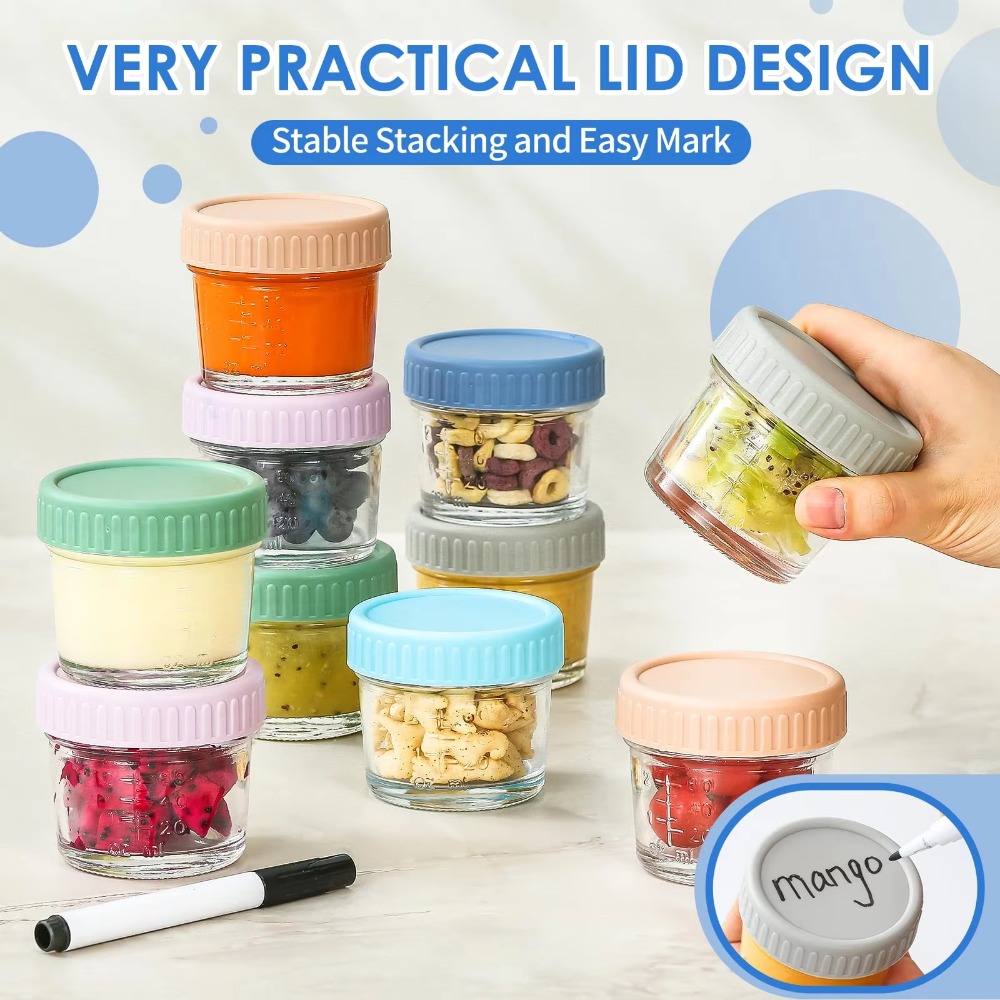 6pcs Stoples Kaca Mason Jar un - Baby Food Jars With Lids ulasan dan harga