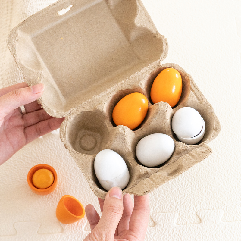 6 Buah Mainan Telur Kayu Maina - Baby Food Under 1 Year ulasan dan harga