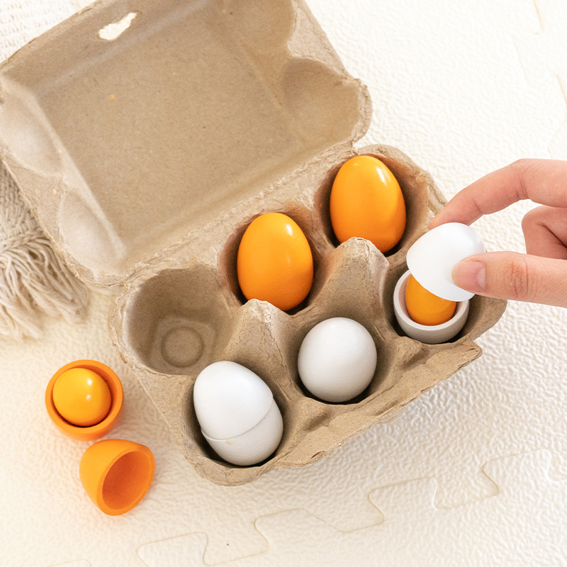 6 Buah Mainan Telur Kayu Maina - Baby Food Under 1 Year ulasan dan harga