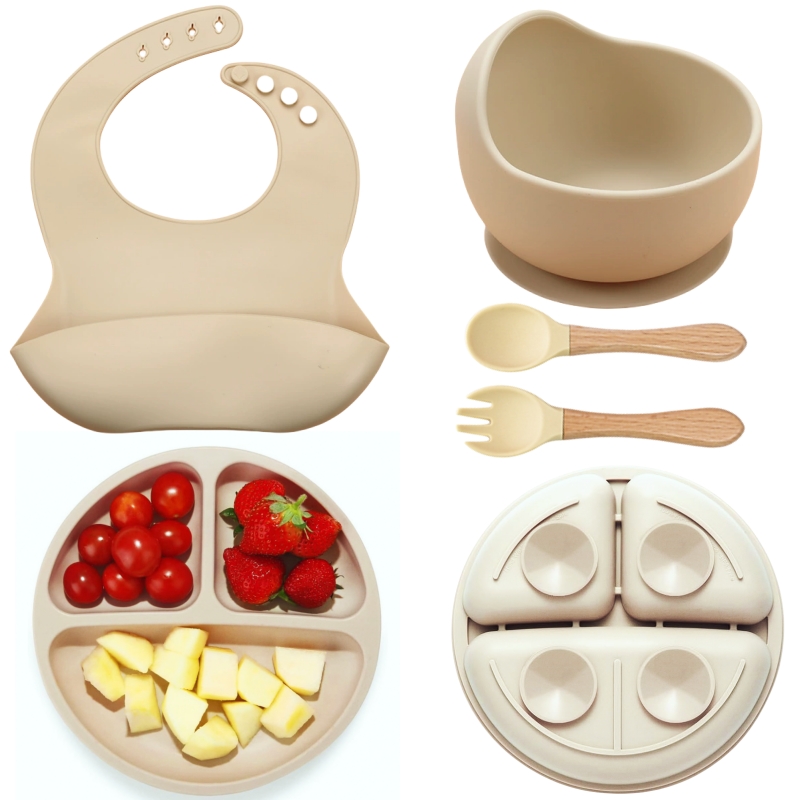5 Buah Set Makan Bayi Silikon  - Baby Food Equipment ulasan dan harga