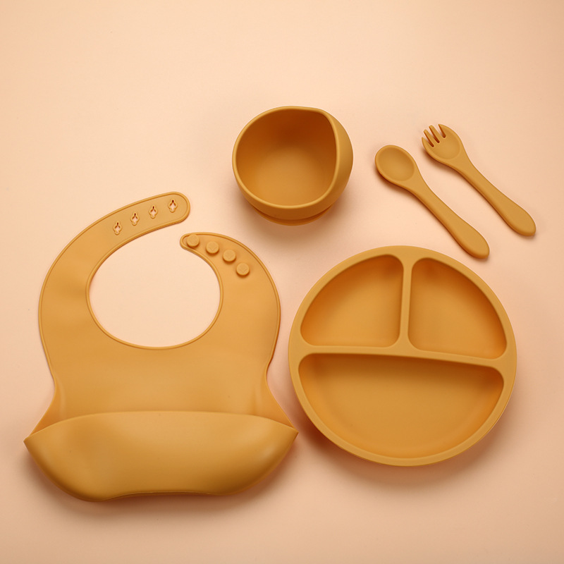 5 Buah Set Makan Bayi Silikon  - Baby Food Equipment ulasan dan harga